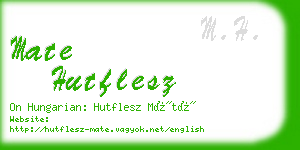 mate hutflesz business card